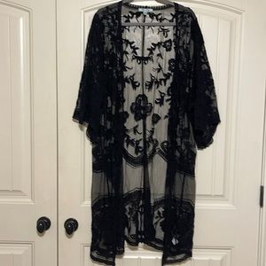 Black lace cardigan